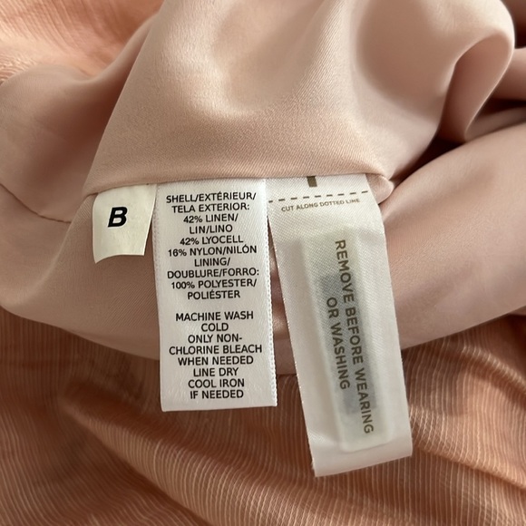 Loft Linen Blend A-Line Mini Skirt in Peachy Blush Pink - Size 4 - Picture 4 of 4